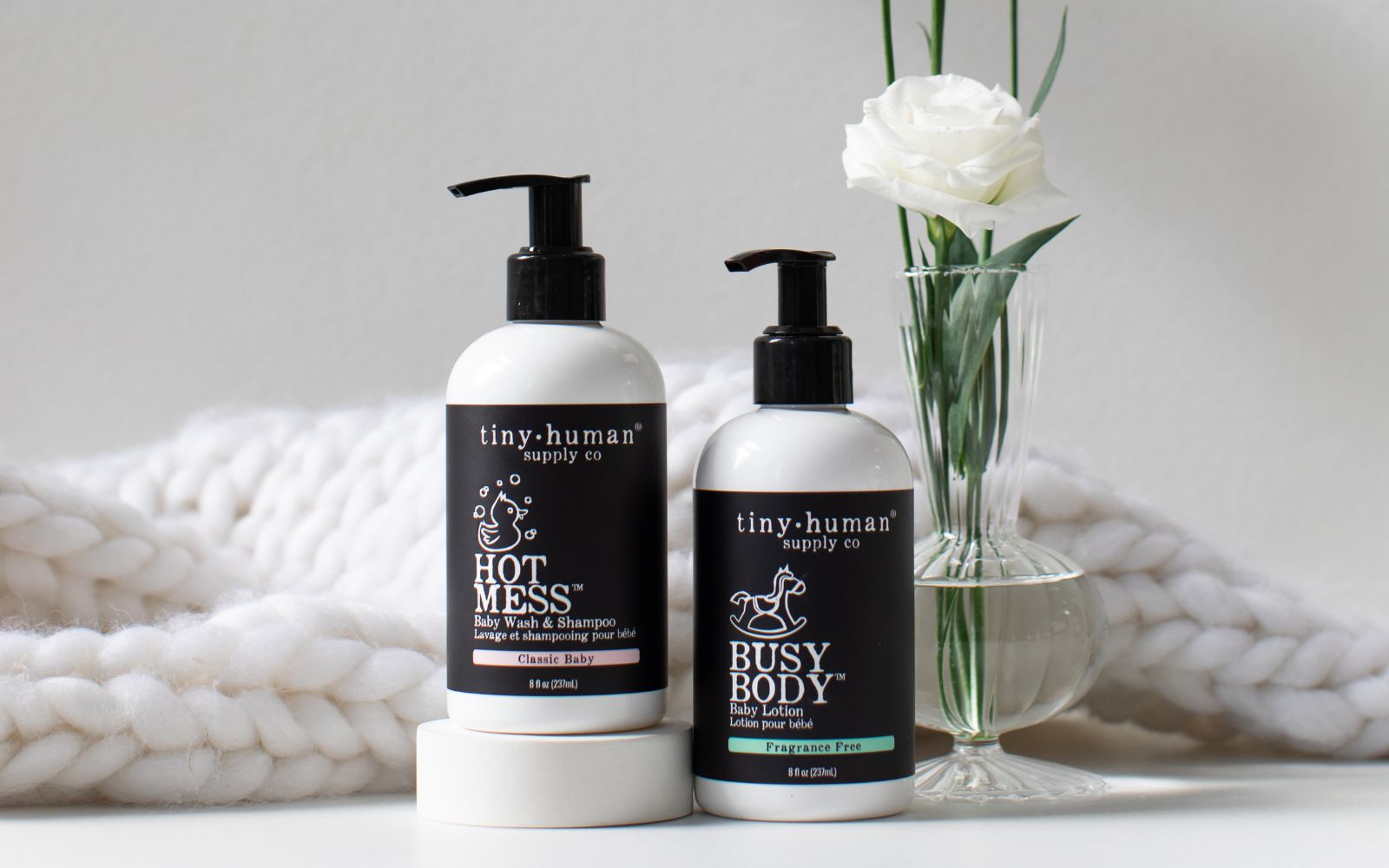 tiny human supply busy body organic baby lotion and toddler shampoo body wash 