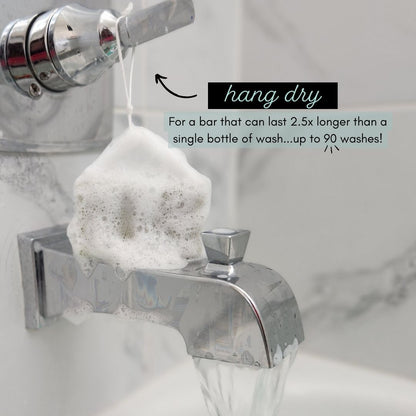 tiny human supply co make a splash baby soap and shampoo bar in bath 