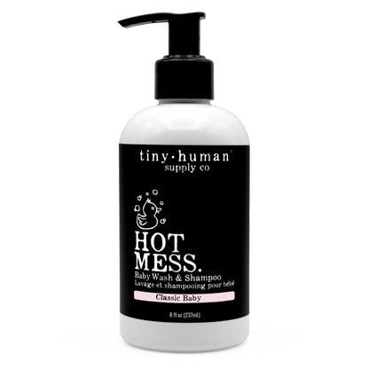 tiny human supply co hot mess baby wash and shampoo in classic baby scent